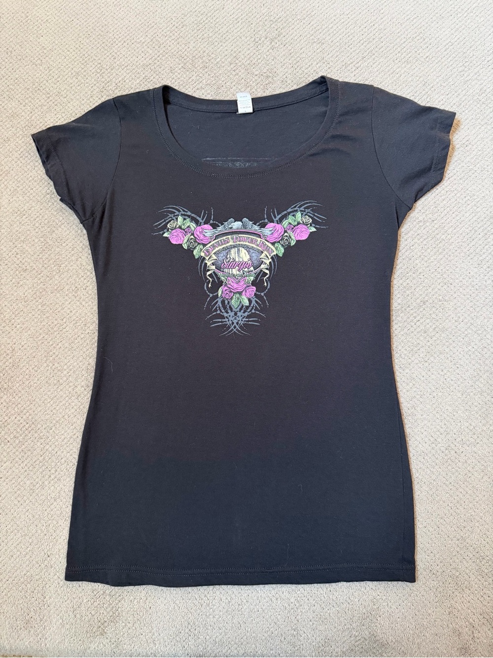 Sturgis Biker Rally Women’s Medium Black Round Neck Short Sleeve Graphic Tee